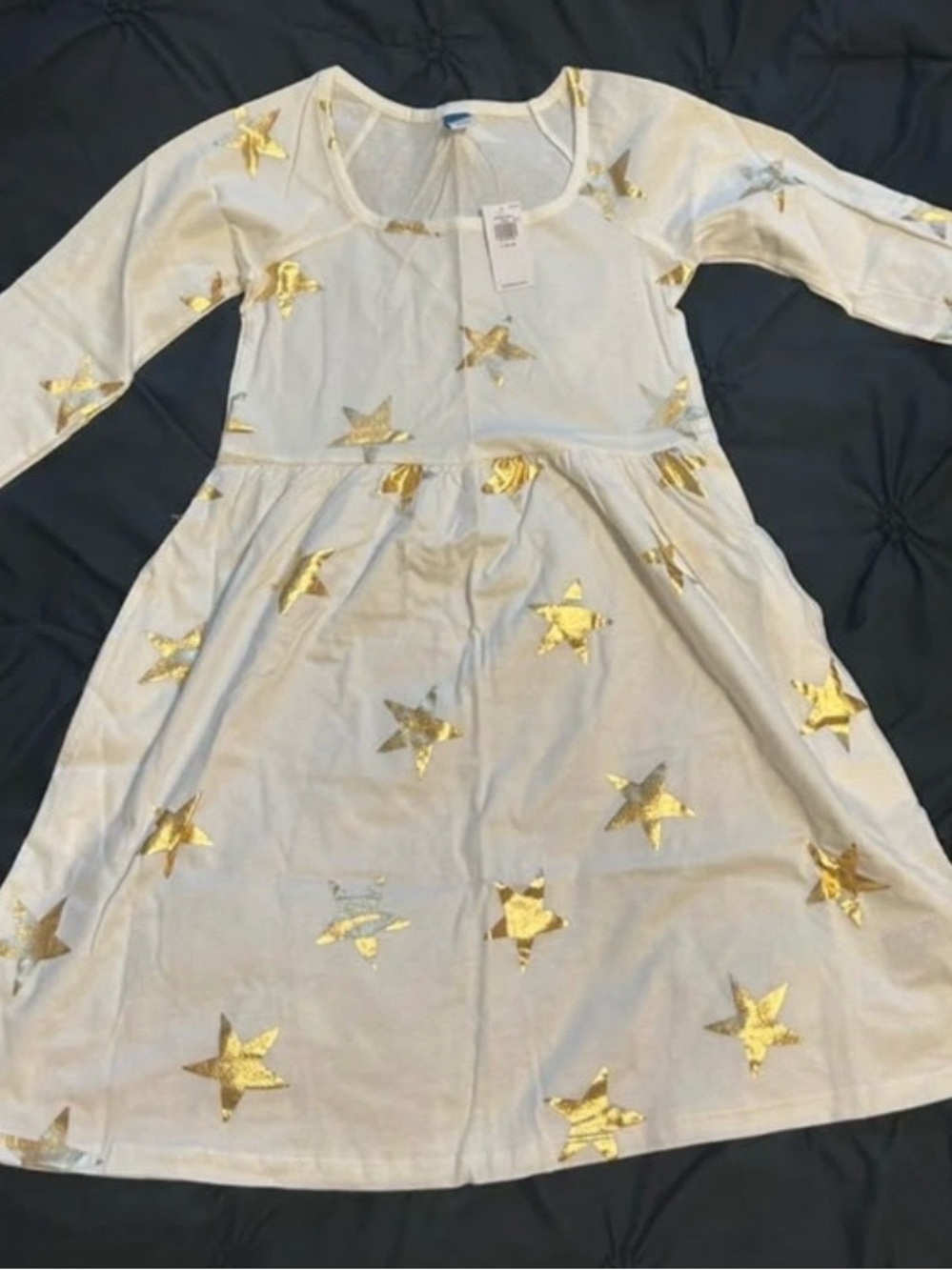 Old Navy Cream Dress with Gold Star Accents